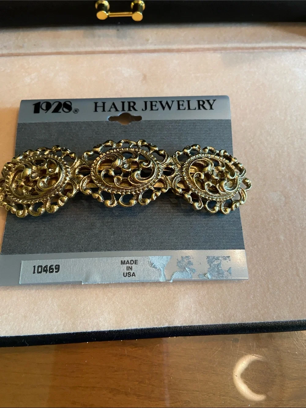 VTG 1928 Hair Jewelry Barrette Deadstock  Made in USA/France. Never worn.